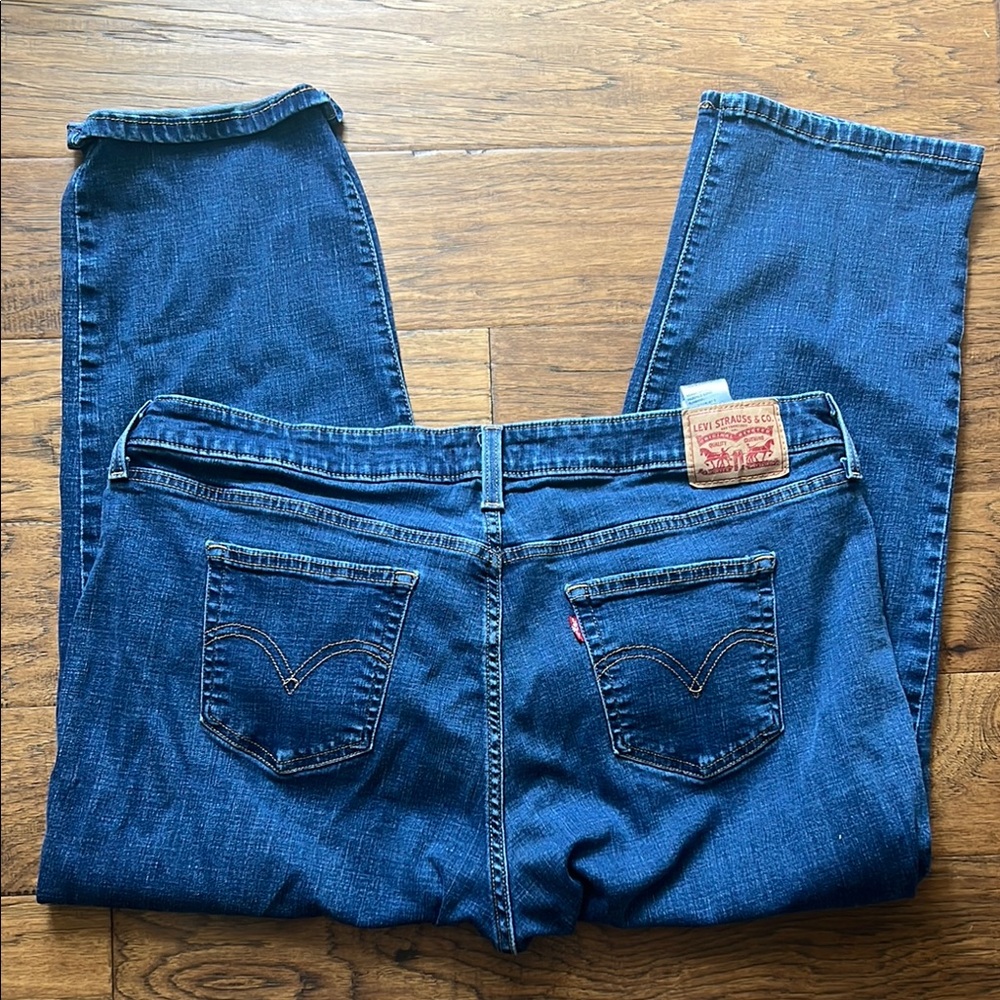 Levi's Women's Plus Size Dark Blue Straight Leg Jeans